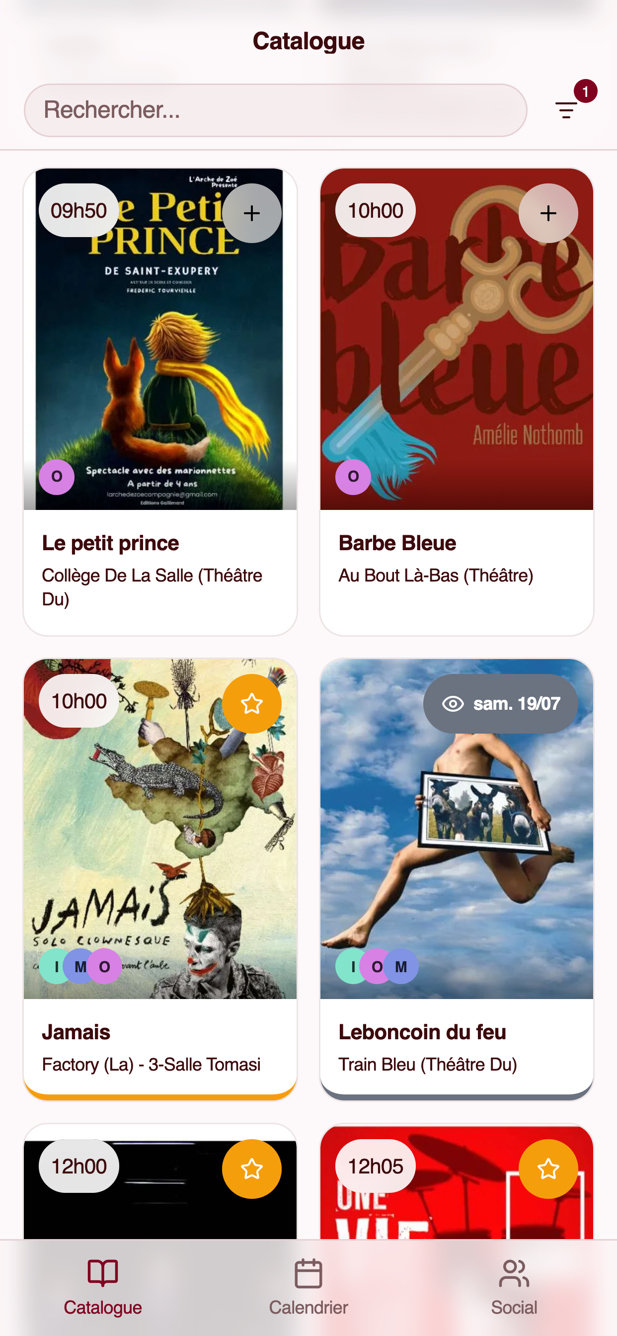 Catalogue de spectacles dans Pokelin